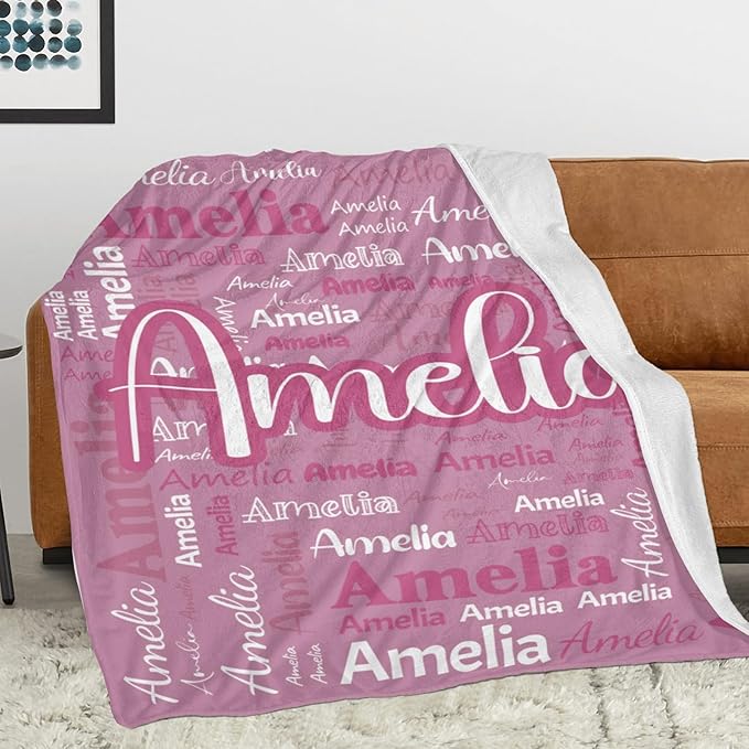 Dr.TOUGH Personalized Blanket for Adult Kids with Name Customized Blankets Personalized Throw Blanket for Christmas Birthday Gifts
