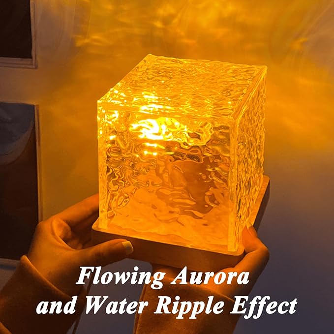 Aurora Borealis Night Light Projector, Aurora Dreamscape Projector, Magical Northern Lights for Your Room, 3/16 Colors Ambient Dynamic Wave Cube Lamp with Remote (16 Colors Plug-in, Plastic)