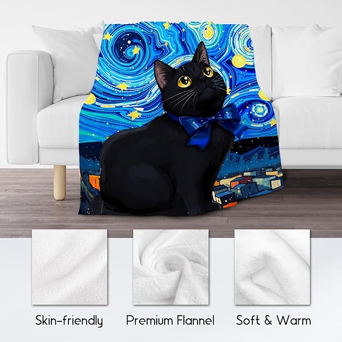 Kids Blanket - Cat Blankets for Cat Lovers - Lightweight Flannel Soft Cute Throws Gifts for Room Decor/Bed/Sofa - 50"x60"