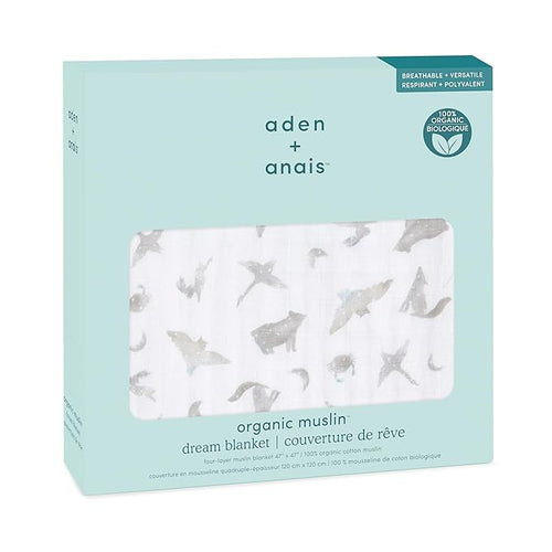 aden + anais 100% Organic Cotton Muslin Baby Blanket Crib Bedding for Newborn Baby and Toddler, Nursery Blanket for Boys and Girls, Baby Registry and Shower Gift - Map The Stars
