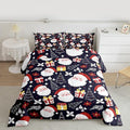 jejeloiu Santa Claus Comforter Set Queen Size Merry Christmas Bedding Set for Kids Boys Girls Xmas Themed Duvet Quilt Dark Blue Bedroom Decor