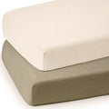 lulumoon Mini Crib Sheets Muslin: Soft Cotton Fitted Mini Crib Mattress Sheets for Boys and Girls 2Pack