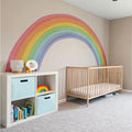 Watercolor Rainbow, Sun, Polka Dots Wall Decal for Kids Room, Nursery, Baby Room Decor, Polka Dots Mural, Rainbow Wallpaper (Rainbow, XXLarge)