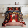 Feelyou Merry Christmas Bedding Set for Kids Boys Girls Full Size Christmas Tree and Snowman Comforter Set Ultra Soft Comforter Snowflake Duvet Quilt Bedroom Decor Decorations Quilt
