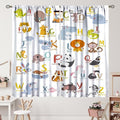 Kids Alphabet Curtains Funny Cartoon Educational Learning Cute Animal Zebra Curtain with Rod Pocket for Bedroom Living Room Decor Drapes Window Treatments 2 Panels Set 63" W X 63" L