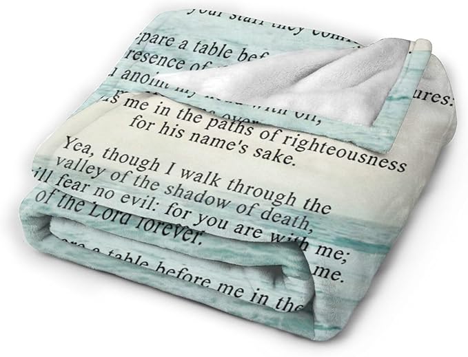 Tijuboni Psalm 23 Throw Blanket Christian Religious Gifts for Women Men Girls Boys Kids Adults Soft Flannel Fleece Blanket for Couch Sofa Bed Home Decor 40"x50"