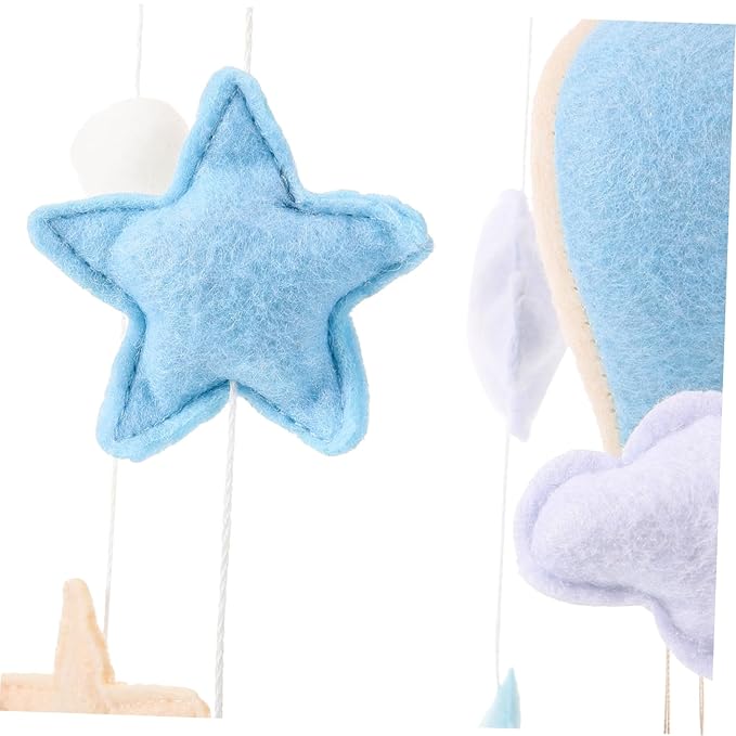 SECFOU Crib Mobile for Nursery Room Adorable Felt Hot Air Balloon Design Wall Hanging Ornament for Girls Engaging Decoration for Boy Girl Bedroom