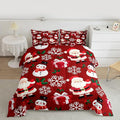 jejeloiu Merry Christmas Comforter Set Twin Size Xmas Santa Claus Bedding Set for Kids Boys Girls Cute Snowman Duvet Quilt Red Bedroom Decor