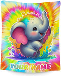 Custom Elephant Gifts for Women - 60" x 80" Inches Throw Blanket for Adults - Colorful Soft Fuzzy Blankets for Couch, Bed & Living Room