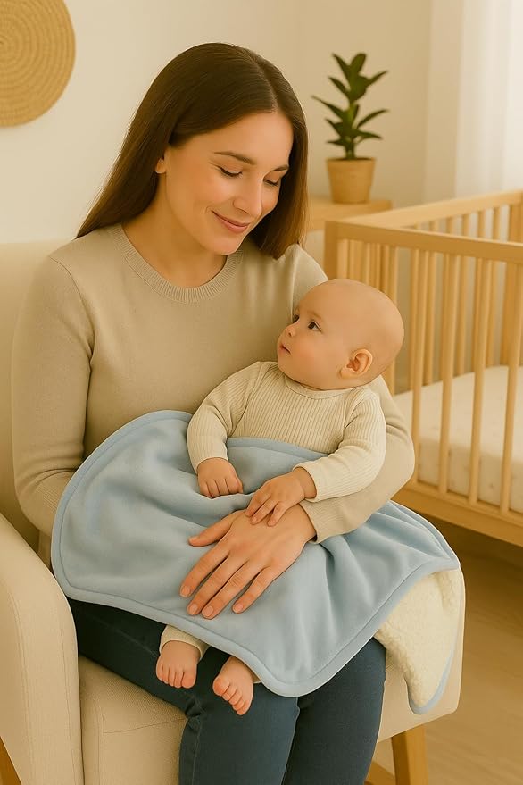Ultra Plush 30x40 Super Soft Sherpa Baby Blanket, Durable, Machine Washable, Gentle on Baby's Skin - Ideal Baby Blankets for Boys & Girls, (Cloud Blue)