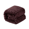 NTBAY Plush Soft Flannel Baby Blanket, Warm and Cozy Unisex Toddler Blanket with Stripe Pattern for Stroller, Crib, Travel, 30x40 Inches, Dark Brown