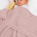 Baby Knit Blanket Soft Breathable Cotton Scallop Border Blankets Newborn Knitted Blanket Swaddle Blankets Gifts for Baby Newborn Toddler Shower Boy Girl New Mom Birthday Christmas RP 28x36