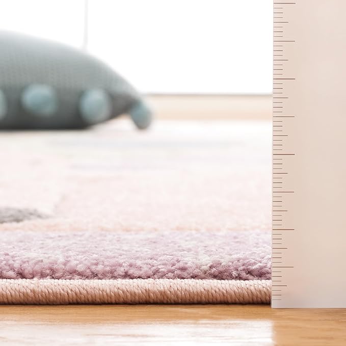 SAFAVIEH Area Rug 8x10 - Carousel Kids 100 Collection - Large - Blush Pink, Animal Design, Non-Shedding & Easy Cleaning, Ideal for Boys & Girls in Playroom, Nursery, Bedroom (CRK120U)