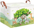 CLOCOR Rectangular Storage Basket Empty,Gift Basket,Waterproof Storage Bin with Handles,Room Decor(Woodland Animal)