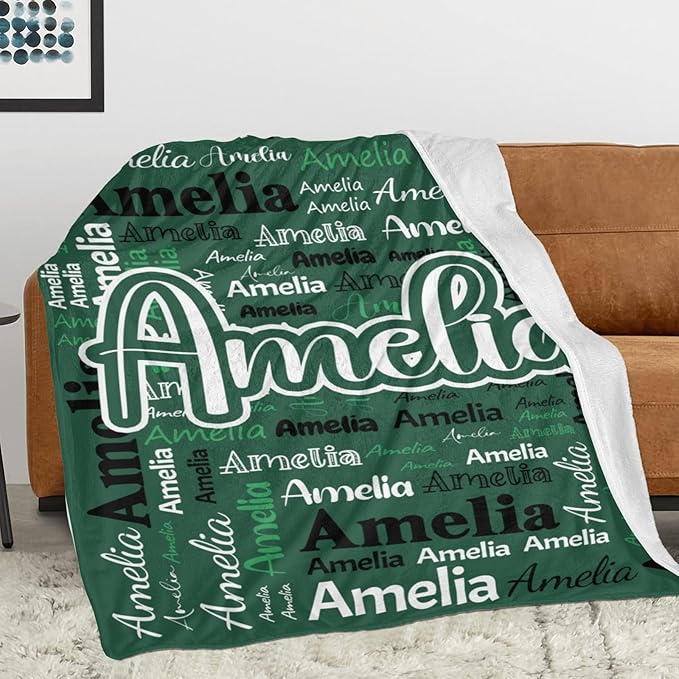 Dr.TOUGH Personalized Blanket for Adult Kids with Name Customized Blankets Personalized Throw Blanket for Christmas Birthday Gifts