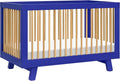 Babyletto Hudson 3-in-1 Baby Crib Convertible to Toddler Bed & Daybed - GREENGUARD Gold Certified - 4 Adjustable Heights - Made of 100% Solid Wood - Includes Toddler Conversion Kit - Cobalt & Honey