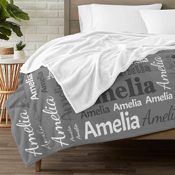 Dr.TOUGH Personalized Blanket for Adult Kids with Name Customized Blankets Personalized Throw Blanket for Christmas Birthday Gifts