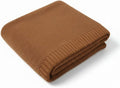 Baby Knit Blanket Soft Cotton Lightweight Newborn Blanket for Crib Stroller Toddler Nursery Shower Gift Cozy Breathable Travel Swaddle Wrap Mocha 36 x 28 Inches