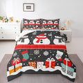 Feelyou Christmas Comforter Set Toddler Size Snowman Bedding Set for Kids Boys Girls Snowflake Duvet Quilt New Year Gift Bedroom Decor Microfiber 2 Pcs with 1 Pillow Cases