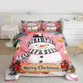 Feelyou Merry Christmas Kids Comforter Set King Size Cute Snowman Bedding Set Snowflake Duvet Quilt for Kids Boys Girls Bedroom Winter Decor Microfiber Ultra Soft Breathable