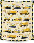 Construction Blanket for Construction Lovers - 50" x 60" Inches Warm Fuzzy Throw Blanket Gift - Yellow Throw for Sofa, Work, Living Room