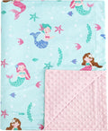 david's kids Micro Fleece Minky Baby Blanket for Girls with Double Layer and Soothing Raised Dots, Breathable and Soft Lightweight Receiving Blanket for Newborns, 40x50 Inches, Mermaid