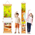 Personalized Name Height Chart for Kids, Kids Growth Chart for Wall, 59" X 7.9" Canvas Removable Height Chart Measuring Ruler for Kids & Baby（Paint Animal Home）