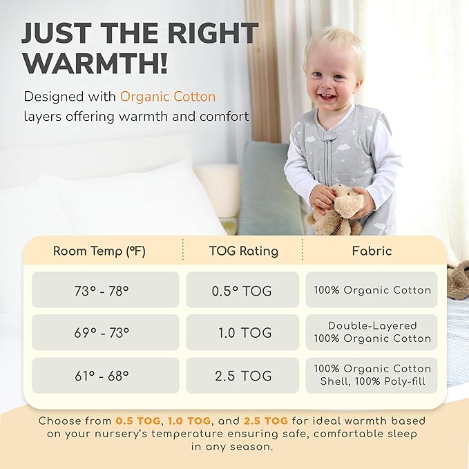 Mama Cheetah Toddler Sleep Sack with Feet 2T, 1.0 TOG Organic Cotton Baby Wearable Blankets with Legs, Baby Sleeping Bag for Walkers, Early Walker Medium