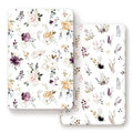 GRSSDER Stretchy Ultra Soft Jersey Knit Fitted Pack n Play Sheets Set 2 Pack,Fits Portable Playard/Mini Cribs Mattress Snug and Safe,Watercolor Purple Flora for Baby
