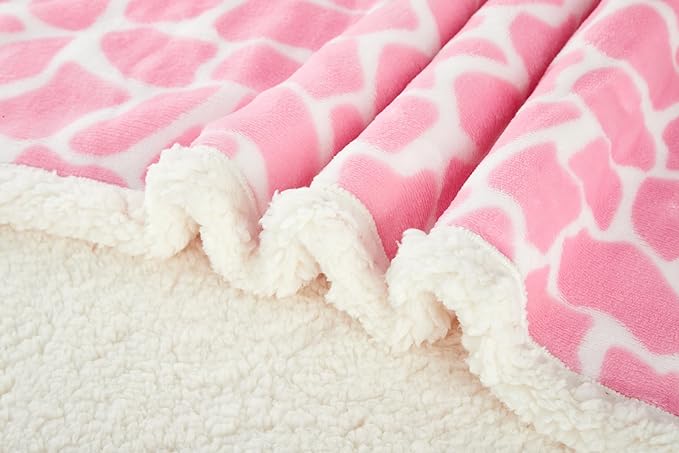 Flannel Baby Blanket Reversible Super Soft Blankets for Boys Girls Infant Newborn Sherpa Receiving Blankets for Crib Stroller Pink 30" x 40"