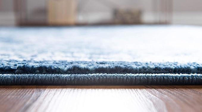 Rugs.com Charleston Collection Rug – 5' x 8' Navy Blue Low-Pile Rug Perfect for Living Rooms, Large Dining Rooms, Open Floorplans
