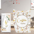 Custom Name Crib Bedding Set for Newborn Girls- 2 Piece Flower Series Baby Set with Blanket, Crib Sheet, Infant Nursery Bedding Set, Gifts for Toddler