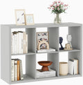 14.6 * 43.8 * 30.7 inches 2x3 Cube Storage Book Shelf, Engineered Wood 6 Cube Closet Organizer with Open Shelves, Wooden Storage Cubes for Bedroom, Bathroom, Office, Light Gray