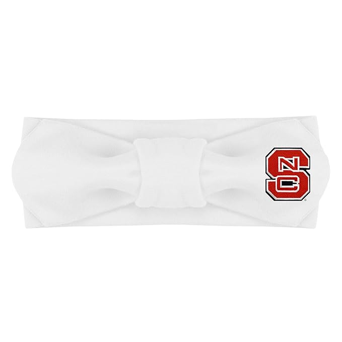 Creative Knitwear North Carolina State Wolfpack Infant Girls White Solid Hair Knot Headband Embroidered Logo - Size Newborn - 4T