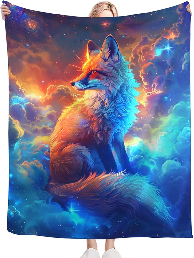 Tijuboni Fox Throw Blanket Fox Gifts for Girls Boys Women Men Kids Adults Soft Flannel Fleece Blanket for Couch Sofa Bed Home Decor 40"x50"