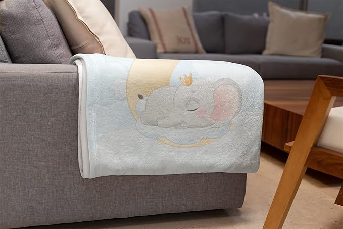Custom Baby Blankets with Name | Personalized Elephant Newborn Blanket for Baby Girl and Baby Boy | Unisex Warm Soft Sherpa Swaddle Blanket Minky | (Elephant, Sherpa 50"x60")