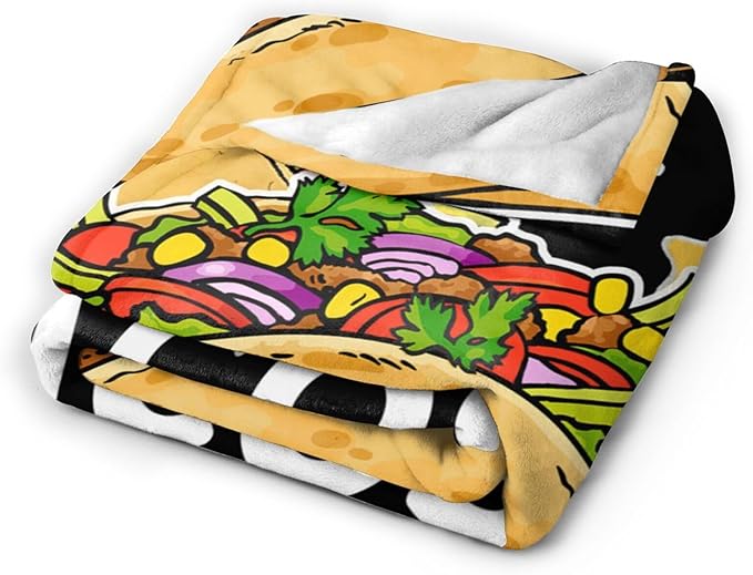 Tijuboni Tacos Throw Blanket Just A Girl Who Loves Tacos Gifts for Girls Boys Women Men Kids Adults Soft Flannel Fleece Blanket for Couch Sofa Bed Home Decor 40"x50"