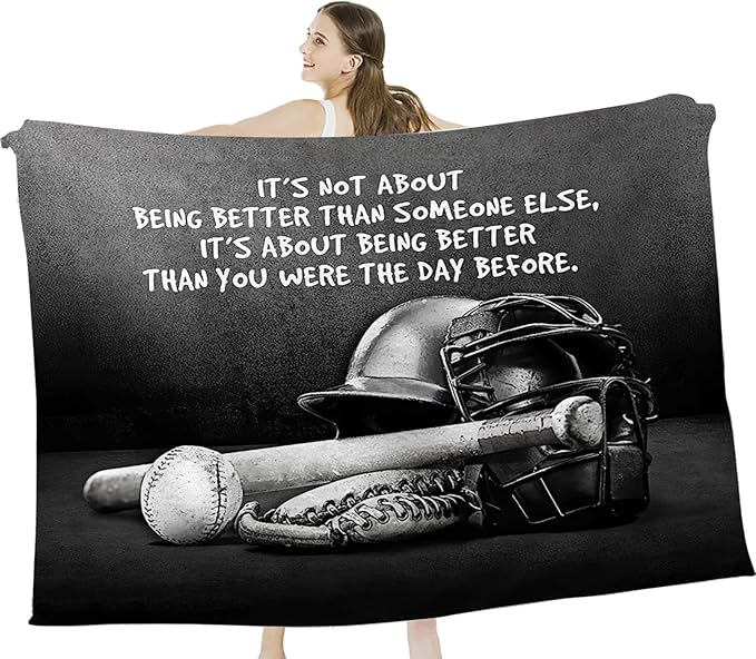 Tijuboni Baseball Sports Throw Blanket Baseball Gifts for Boys Girls Men Women Kids Adults Soft Flannel Fleece Blanket for Couch Sofa Bed Home Decor 50"x60"