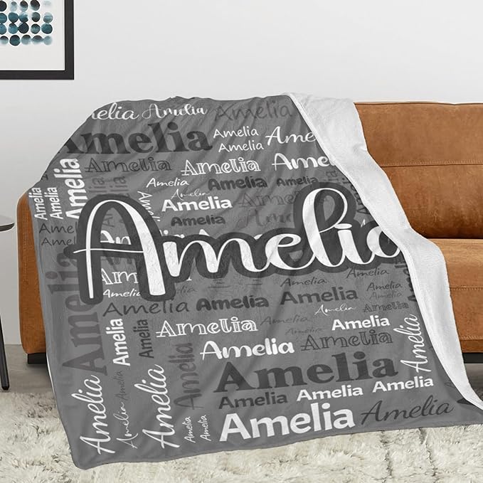 Dr.TOUGH Personalized Blanket for Adult Kids with Name Customized Blankets Personalized Throw Blanket for Christmas Birthday Gifts