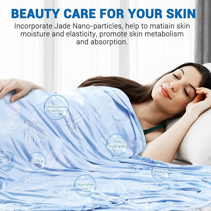 LUXEAR Cooling Blanket for Hot Sleepers,Double Side Cooling Effect Throw Size Summer Blankets, Q-Max 0.5 Arc-Chill Cooling Fiber Soft Cold Blanket Absorb Heat for Night Sweats to Keep Cool All Night