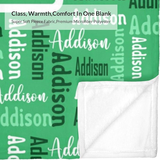 Dr.TOUGH Name Blanket Personalized Blanket for Adult Kids Flannel Customized Personalized Blankets and Throws