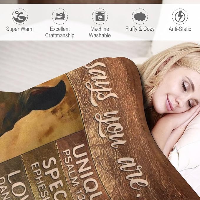 Horse Blanket Horse Gifts for Girls Women Men Horse Throw Blanket for Kids Adults Soft Warm Cozy Fleece Blanket for Couch Sofa Bed 60"x80"