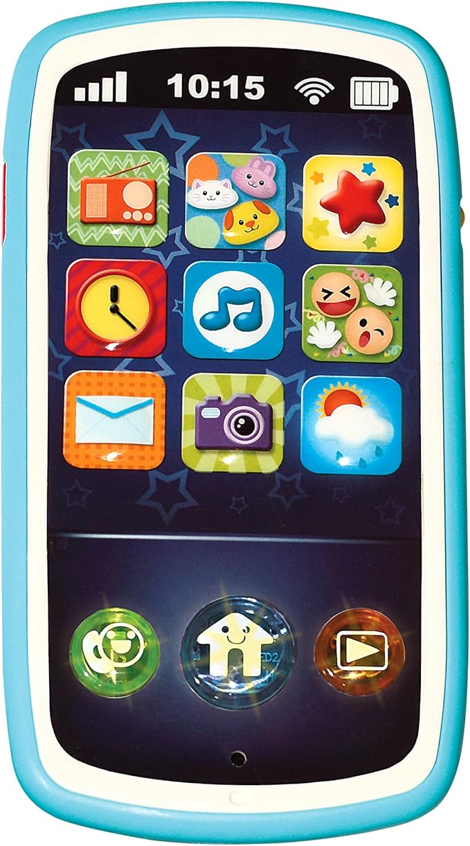 Baby Phone Toy with Record & Playback Features - Musical, Interactive and Educational Cell Phone Toddler Toys with 12 Smart Light Up Buttons - Learning Phones for Kids 6+ Months – ASTM Certified