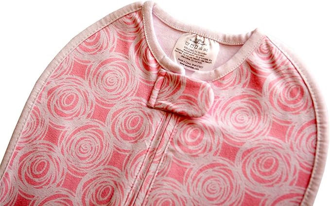 Woombie Original Baby Swaddling Blanket - Soothing, Cotton Baby Swaddle with Zipper - Wearable Newborn Blanket, Mod Roses, 14-19 lbs