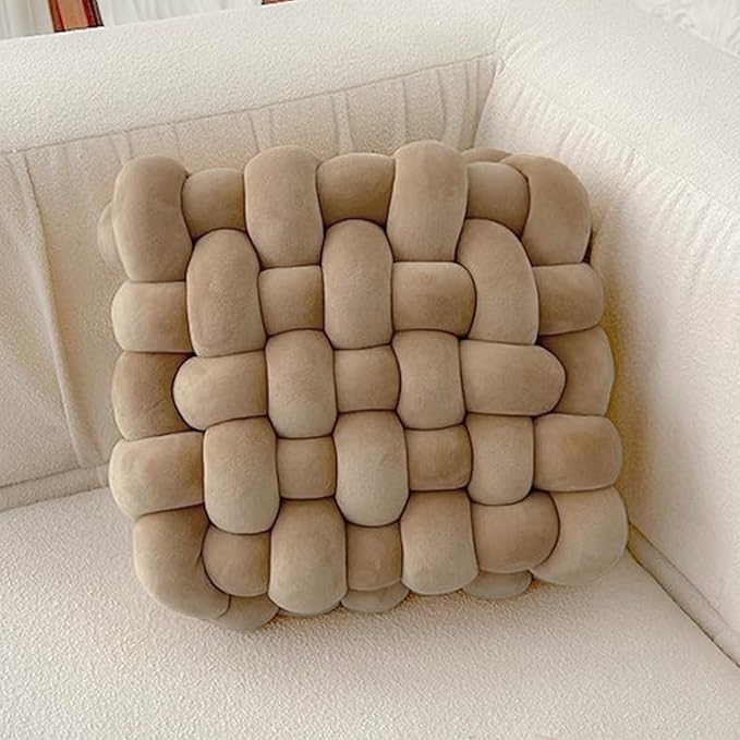 Velvet Chunky Bulky Giant Arm Knitting Yarn, Super Soft Jumbo Tube Weight, Fluffy DIY Crochet Hand Making Washable Yarn for Blanket, Pet Bed, Rugs, Pillow (1lb-Khaki)