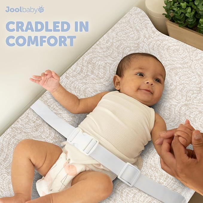 Jool Baby Changing Pad Covers (2 Pack) Soft & Comfortable, Fits Most Standard Diaper Changing Pads (Off-White & Oatmilk-Wave)