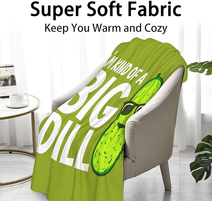 Pickle Throw Blanket for Teen - 50x60 Inches Throw Size - Soft Fluffy Cozy Blankets Gift - Green Funny Blanket Throws for Living Room Decorative