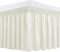 Biscaynebay Wrap Around Bed Skirts for Twin & Twin XL Beds Short Drop of 12", Ivory Adjustable Elastic Dust Ruffles Easy Fit Wrinkle Resistant Silky Luxurious Fabric Machine Washable