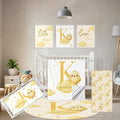 Personalized Crib Bedding Set, 5 Pcs Custom Nursery Bedding Sets with Name, Infant Bedding Set for Baby Girl Boy, Yellow Chick Double Layer Baby Crib Set, Toddlers Babies Kids Customized Gifts