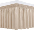 Biscaynebay Wrap Around Bed Skirts with Adjustable Belts for Full & Full XL Beds 15" Drop, Sand Elastic Dust Ruffles Easy Fit Wrinkle & Fade Resistant Silky Luxurious Fabric Machine Washable